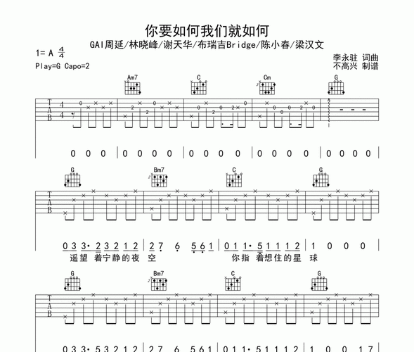 你要如何吉他谱原版,你要如何就如何吉他 -第2张图片-乐清光明电器科技有限公司