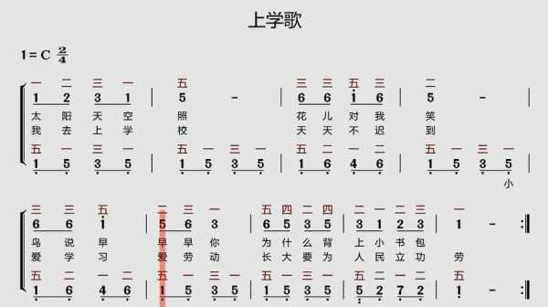 上学歌简谱左右手如何弹奏-第1张图片-乐清光明电器科技有限公司